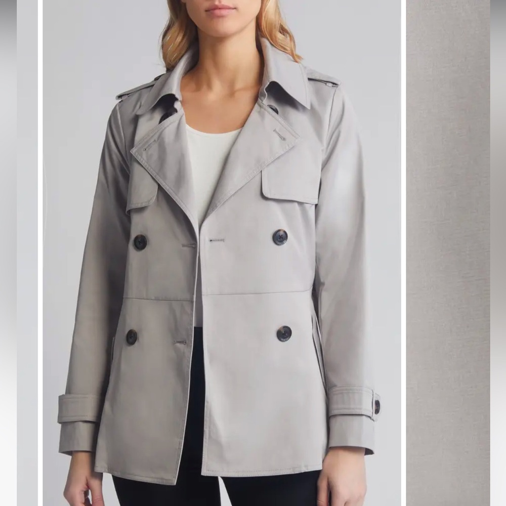 NWT BCBG Gray Trench Coat Small